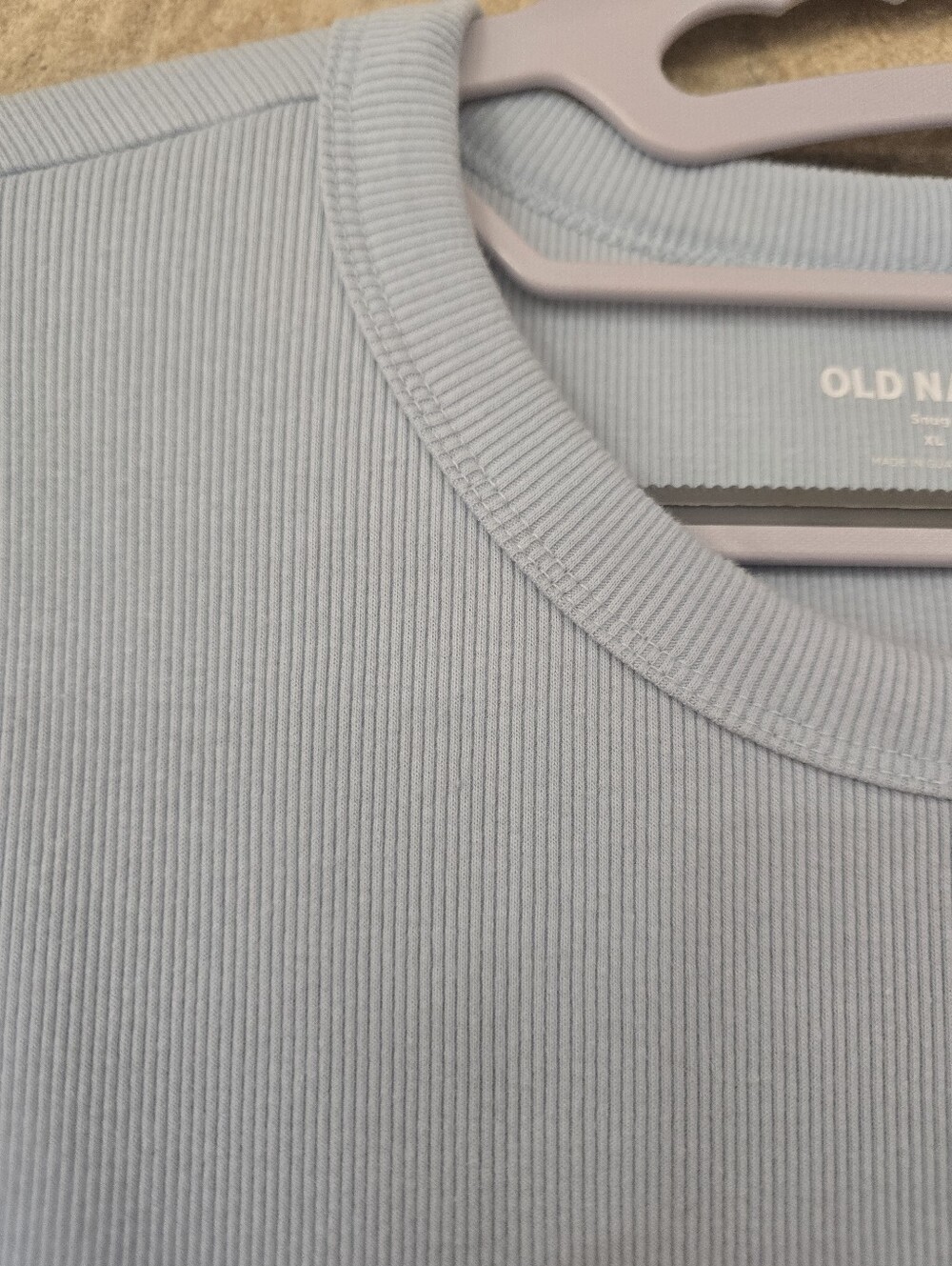 Old Navy Snug Rib Crew-Neck Tee Shirt Light Blue Size XL - Picture 3 of 6
